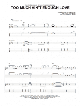 page one of Too Much Ain't Enough Love (Guitar Tab)
