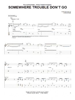 page one of Somewhere Trouble Don't Go (Guitar Tab)