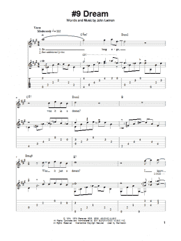 page one of #9 Dream (Solo Guitar)