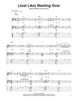 page one of (Just Like) Starting Over (Solo Guitar)