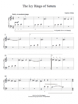 page one of The Icy Rings Of Saturn (Educational Piano)