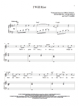 page one of I Will Rise (Piano & Vocal)