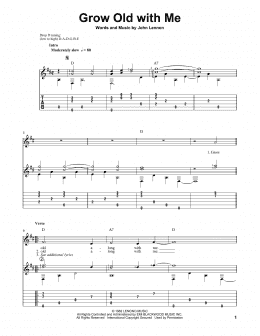 page one of Grow Old With Me (Solo Guitar)