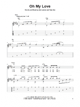 page one of Oh My Love (Solo Guitar)