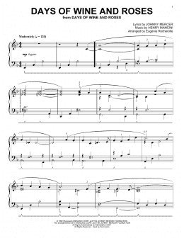 page one of Days Of Wine And Roses (Piano Solo)