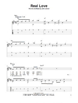 page one of Real Love (Solo Guitar)