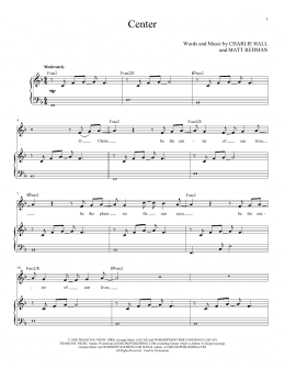 page one of Center (Piano & Vocal)
