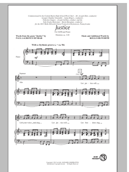 page one of Justice (SATB Choir)