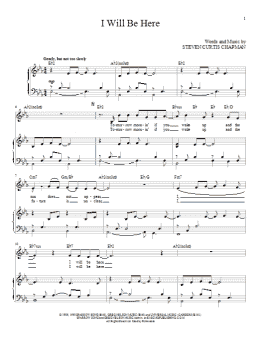 page one of I Will Be Here (Piano & Vocal)