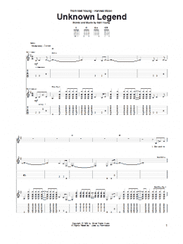 page one of Unknown Legend (Guitar Tab)