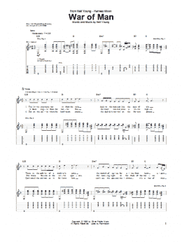 page one of War Of Man (Guitar Tab)