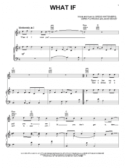 page one of What If (Piano, Vocal & Guitar Chords (Right-Hand Melody))