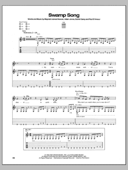 page one of Swamp Song (Guitar Tab)