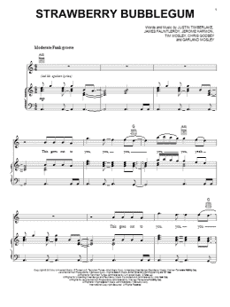 page one of Strawberry Bubblegum (Piano, Vocal & Guitar Chords (Right-Hand Melody))
