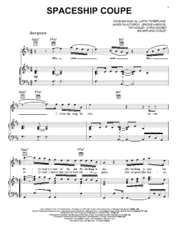 page one of Spaceship Coupe (Piano, Vocal & Guitar Chords (Right-Hand Melody))