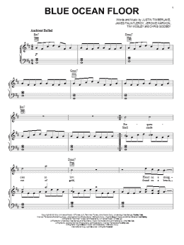 page one of Blue Ocean Floor (Piano, Vocal & Guitar Chords (Right-Hand Melody))