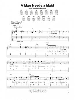 page one of A Man Needs A Maid (Easy Guitar Tab)
