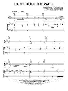 page one of Don't Hold The Wall (Piano, Vocal & Guitar Chords (Right-Hand Melody))