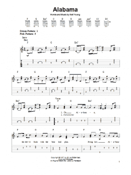 page one of Alabama (Easy Guitar Tab)