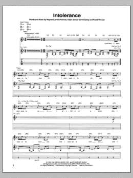 page one of Intolerance (Guitar Tab)