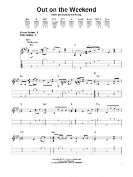 page one of Out On The Weekend (Easy Guitar Tab)