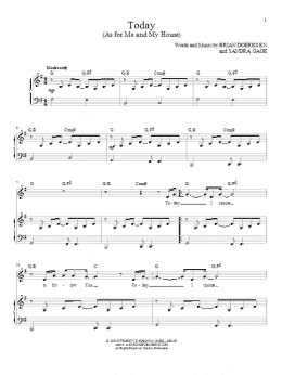 page one of Today (As For Me And My House) (Piano & Vocal)