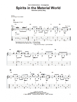 page one of Spirits In The Material World (Solo Guitar)