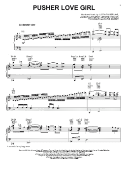 page one of Pusher Love Girl (Piano, Vocal & Guitar Chords (Right-Hand Melody))