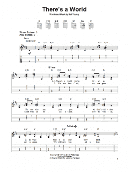page one of There's A World (Easy Guitar Tab)