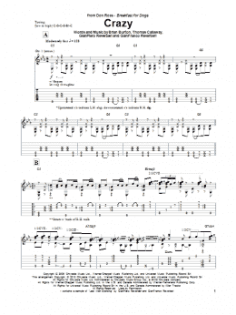 page one of Crazy (Solo Guitar)