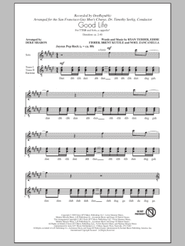 page one of Good Life (TTBB Choir)