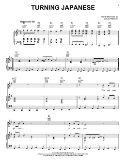 page one of Turning Japanese (Piano, Vocal & Guitar Chords (Right-Hand Melody))