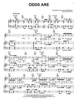 page one of Odds Are (Piano, Vocal & Guitar Chords (Right-Hand Melody))