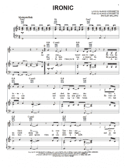 page one of Ironic (Piano, Vocal & Guitar Chords (Right-Hand Melody))