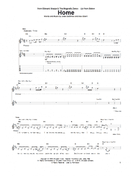 page one of Home (Guitar Tab)