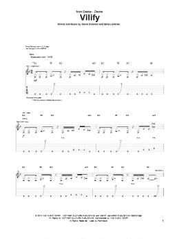 page one of Vilify (Guitar Tab)