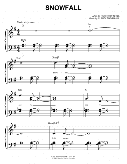 page one of Snowfall (Big Note Piano)