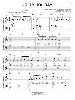 page one of Jolly Holiday (Big Note Piano)