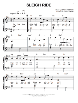 page one of Sleigh Ride (Big Note Piano)