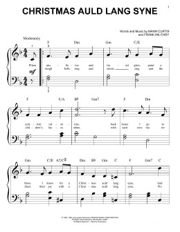 page one of Christmas Auld Lang Syne (Big Note Piano)
