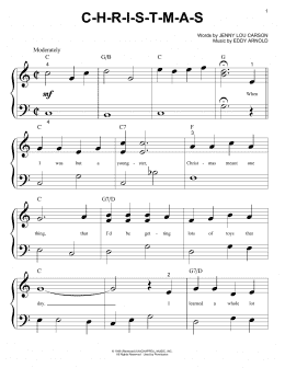 page one of C-H-R-I-S-T-M-A-S (Big Note Piano)