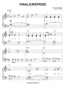 page one of Finale/Reprise (from The Nightmare Before Christmas) (Big Note Piano)