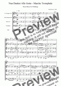 page one of Nun Danket Alle Gott - Brass Music for Weddings