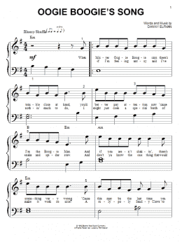 page one of Oogie Boogie's Song (from The Nightmare Before Christmas) (Big Note Piano)