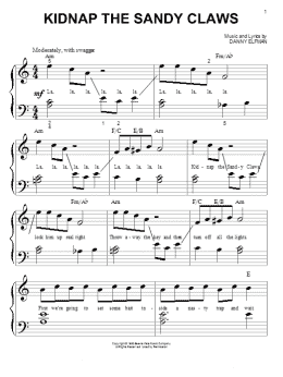 page one of Kidnap The Sandy Claws (from The Nightmare Before Christmas) (Big Note Piano)