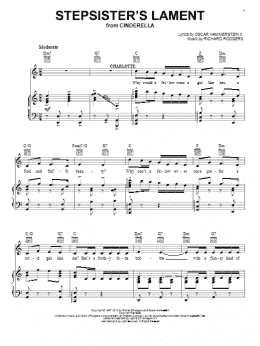 page one of Stepsisters' Lament (from Cinderella) (Piano, Vocal & Guitar Chords (Right-Hand Melody))
