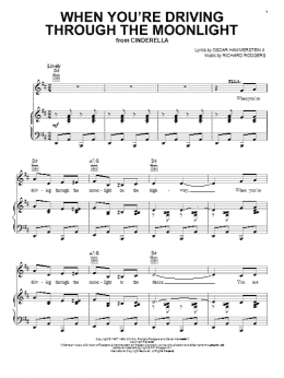 page one of When You're Driving Through The Moonlight (from Cinderella) (Piano, Vocal & Guitar Chords (Right-Hand Melody))
