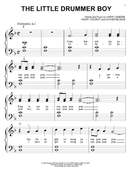 page one of The Little Drummer Boy (Big Note Piano)