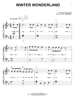page one of Winter Wonderland (Big Note Piano)