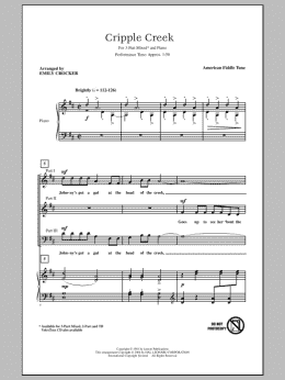 page one of Cripple Creek (arr. Emily Crocker) (3-Part Mixed Choir)